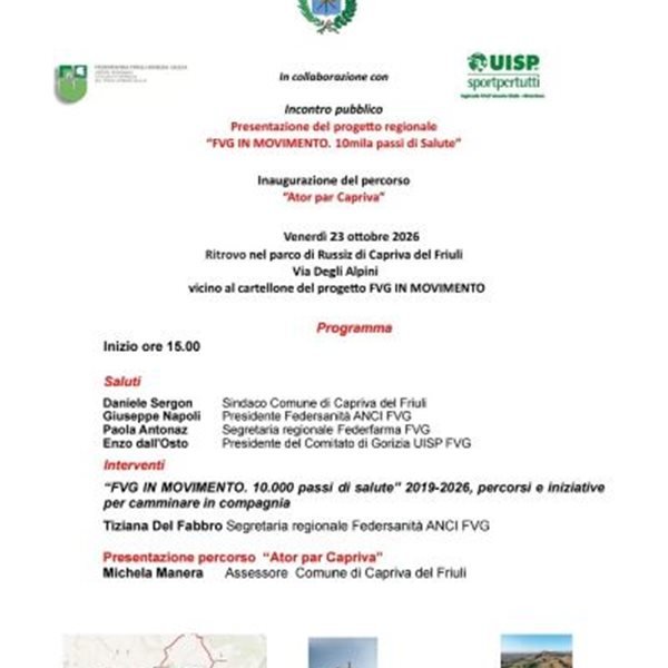 Presentazione del progetto regionale "FVG in Movimento. 10mila passi di Salute"